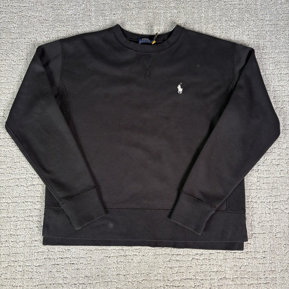Men's Ralph Lauren Polo Crewneck Sweatshirt Size S Pullover Black V Stitching